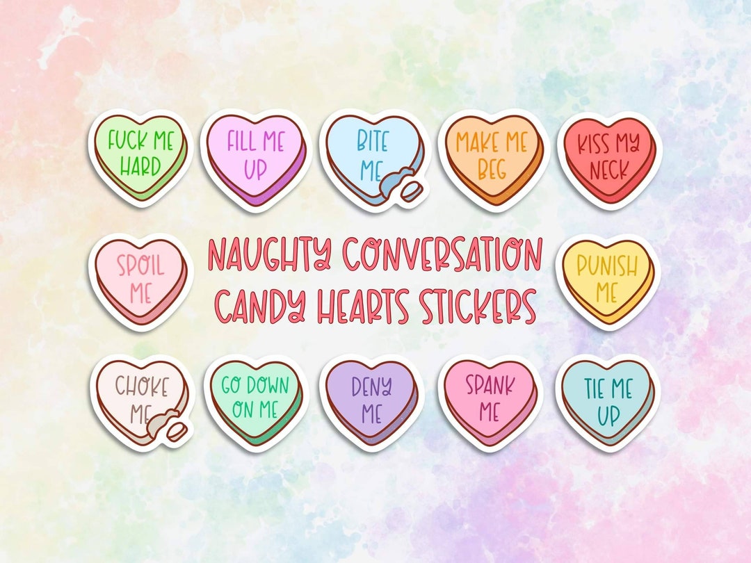 Candy Heart Stickers Set Naughty Sticker Pack Tie Me up Smut Etsy
