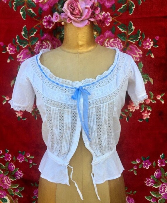 Genuine Victorian Cotton and Lace Corset Cover