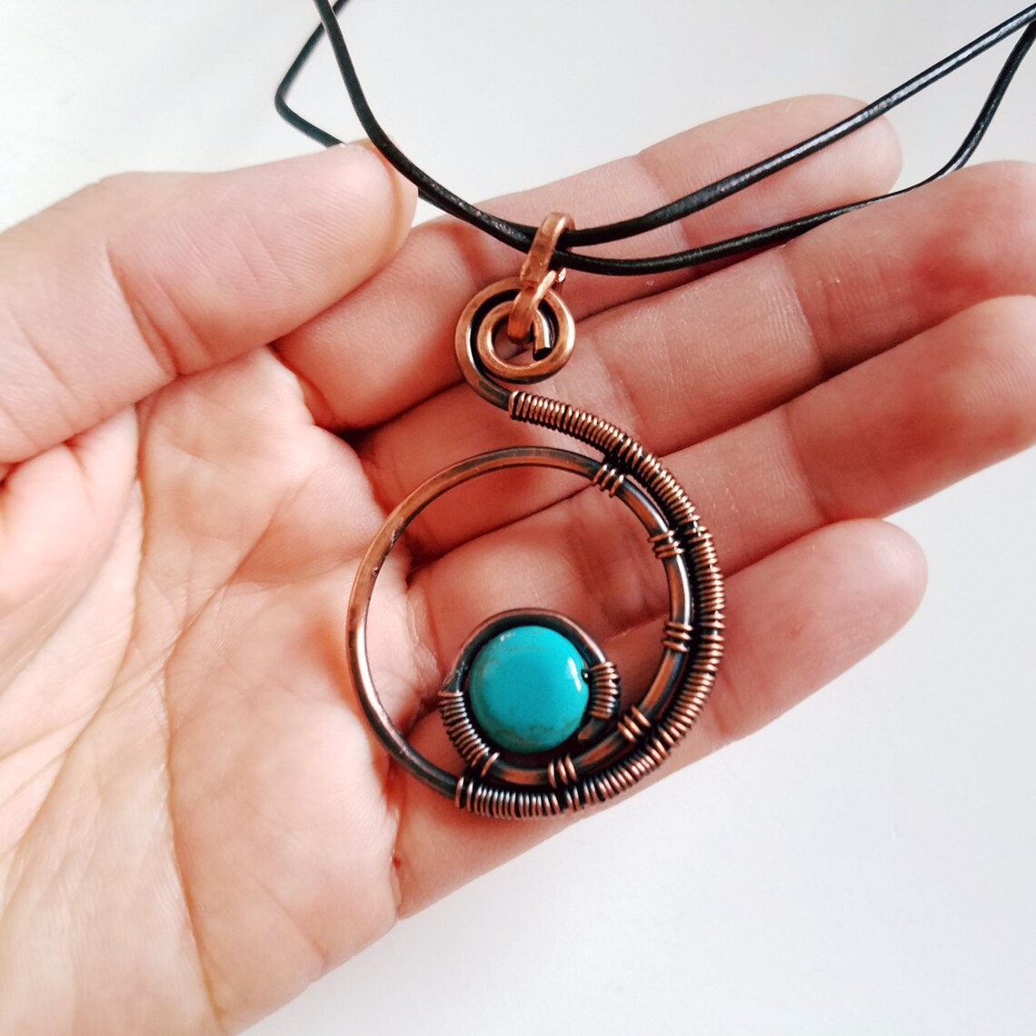 Copper wire wrapped jewelry handmade wire wrapped pendant Etsy