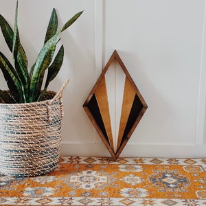 Carved Wood Diamond Sign