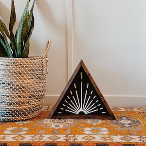 Triangle Ray Wood Sign