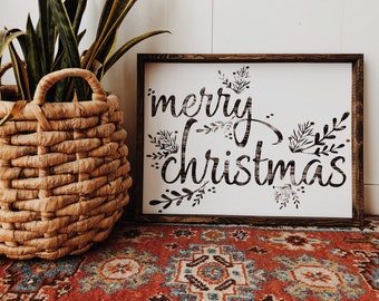 Merry Christmas Wood Sign - 18x24 Christmas Sign