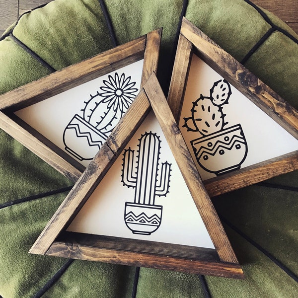 Cactus Trio - Wood Signs