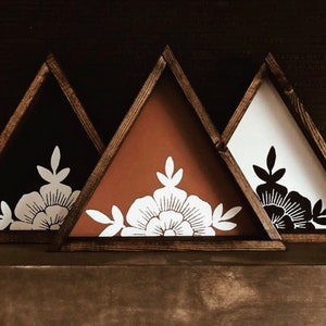 Flower Triangle Wood Sign