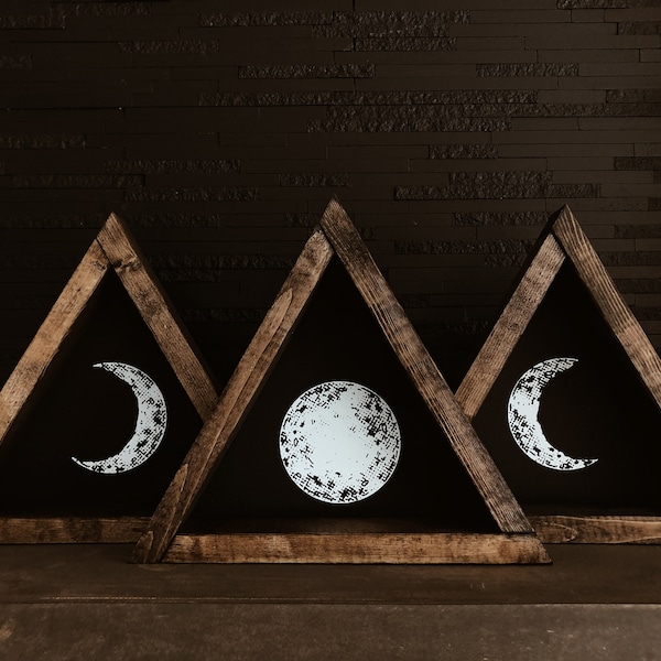 Moon Trio - wood signs