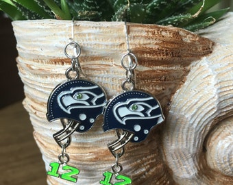 Hawk Inspired Football Helmet and 12's earrings