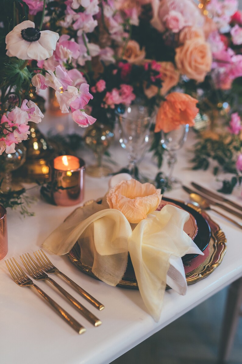 Silk Napkins Handdyed Silk Chiffon Satin Napkins Set of Etsy UK