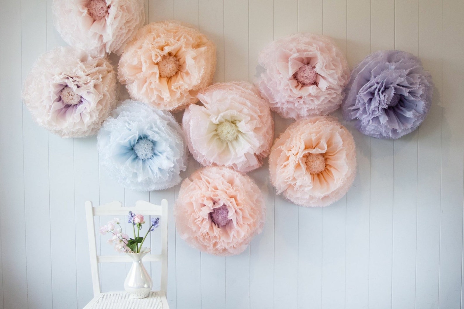 Blush Pink Ombre Paper Flower Giant Handdyed Flower in Blush Etsy UK