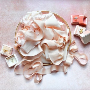 silk ribbon styling bundles , hand dyed silk ribbon for crafting, wedding styling or flatlays image 2