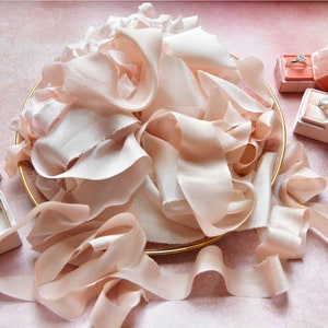 silk ribbon styling bundles , hand dyed silk ribbon for crafting, wedding styling or flatlays image 3