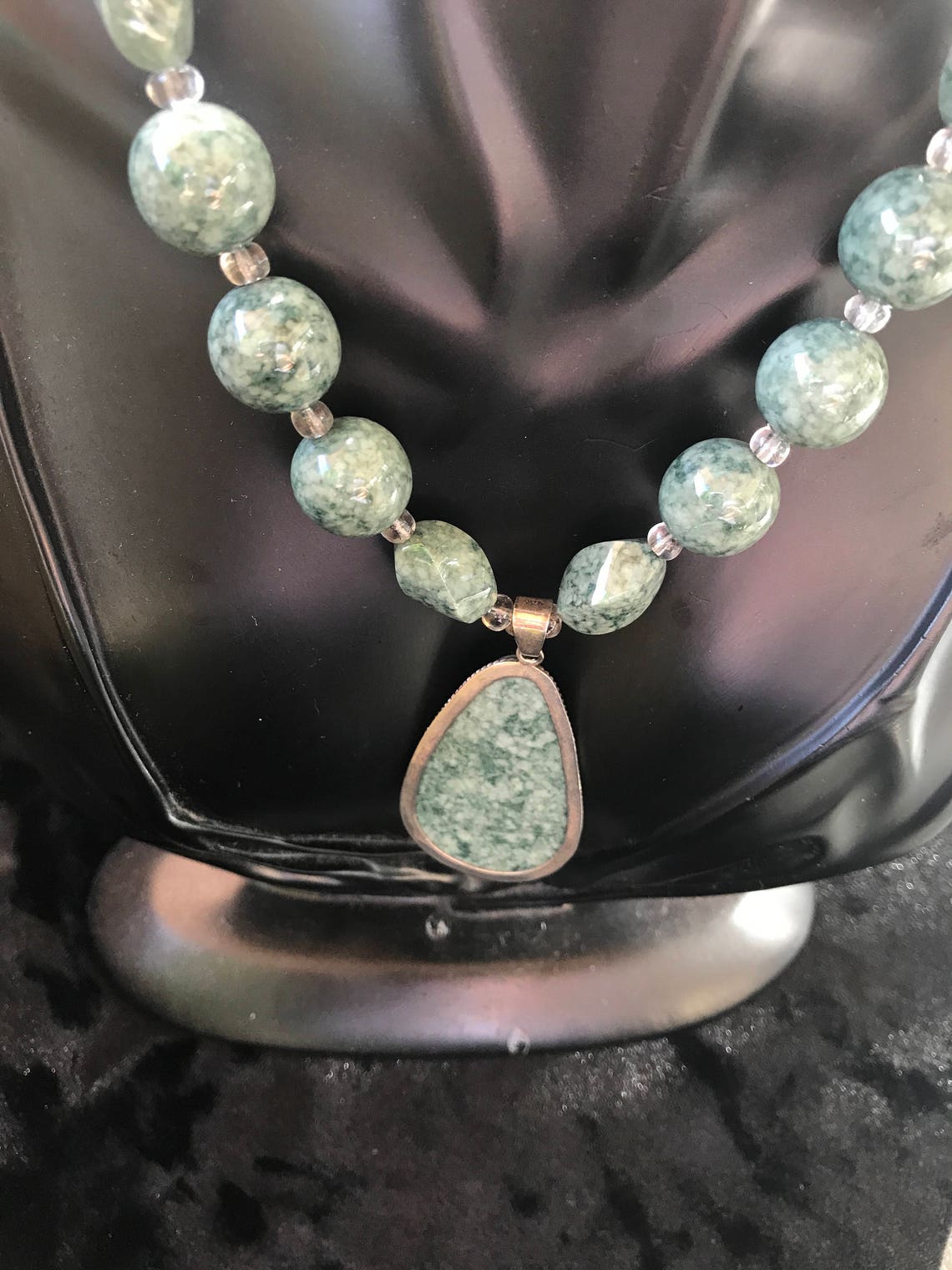 Womens Natural Green Jade Necklace - Etsy