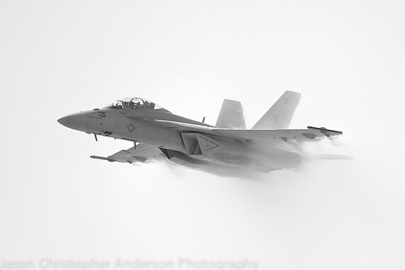 Photo Print F 18 Fighter Plane Black White Wall Art Etsy