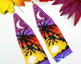 Tropical Sunset Fringe Earrings
