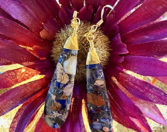 Blue Sea Sediment Jasper Earrings