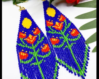 Peonies Fringe Earrings