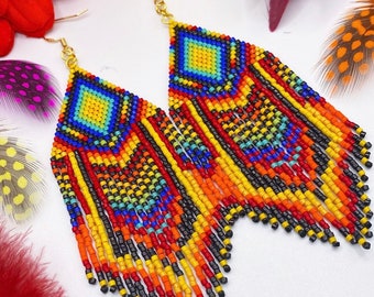 Geometric Fringe Earrings