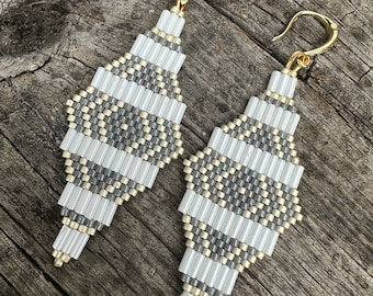 Finding Beauty Between the Lines Brick Stitch Earrings