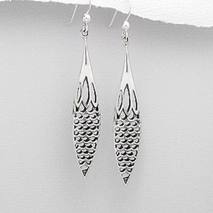 Long Hook Drop Earrings, 92.5 sterling silver Earrings