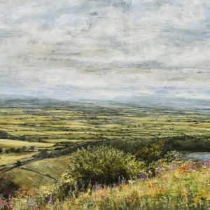 North Yorkshire Moors Landscape Art Print: Sutton Bank Finest View in English Late Summer