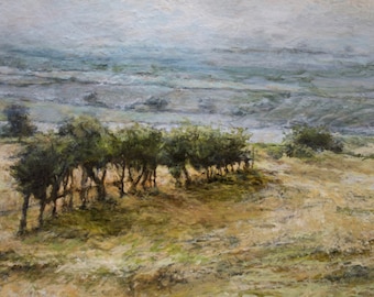 Original English Oil Landscape Painting on board, Fields in the Yorkshire Dales