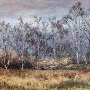 Lake District Langdale Valley Art Print: Autumn Woodland Landscape from Oil Painting
