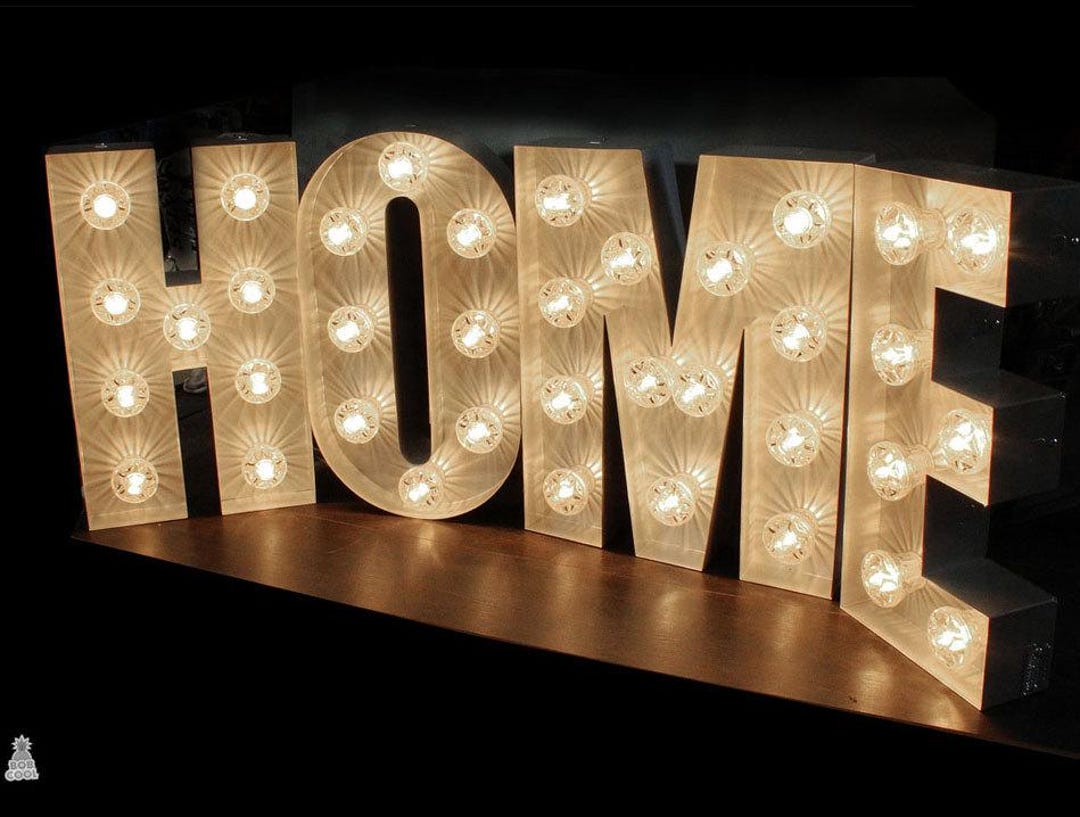 50cm Sparkle Silver Metal Letter Lights – Fairground-style Illuminated ...