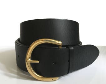 2" Wide Leather Belt in Black - 2 Inch Belt - JALALDesigns - Wide Belt - 2000's fashion - Thick Belt - Wide Women's Belt - Wide Waist Belt