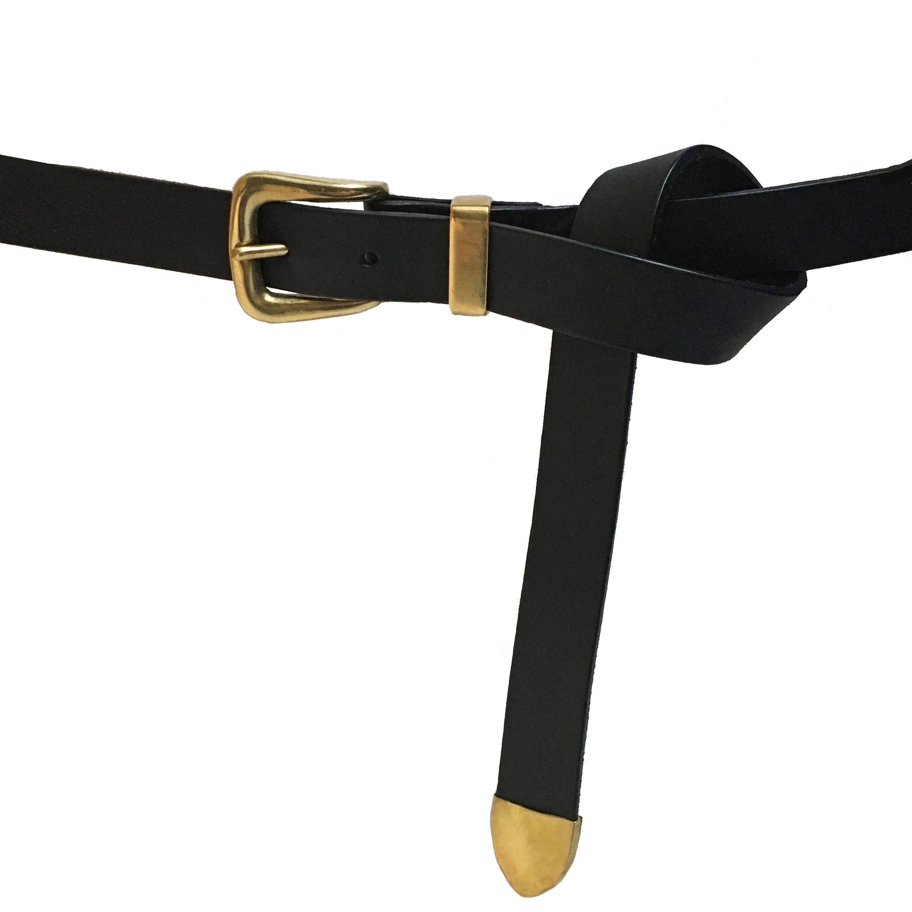 【ARGUE】LONG LONG LETHER BELT/BLACKxGOLD Joseph Gold Buckle Men's Designer Leather Dress Belt 1-3/8