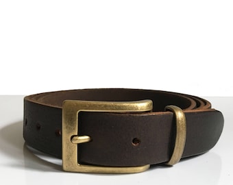 Formal Brown Leather Suit Belt - 28mm - 1 1/8 Inch Belt - Handmade - Vintage Buckle - Men's Dress Belt - Genuine Leather Belt - Gift for Him