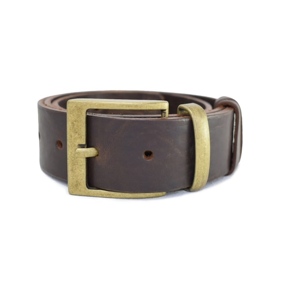 Antique Brass Square Buckle With Vintage Look Leather Belt  display picture 2