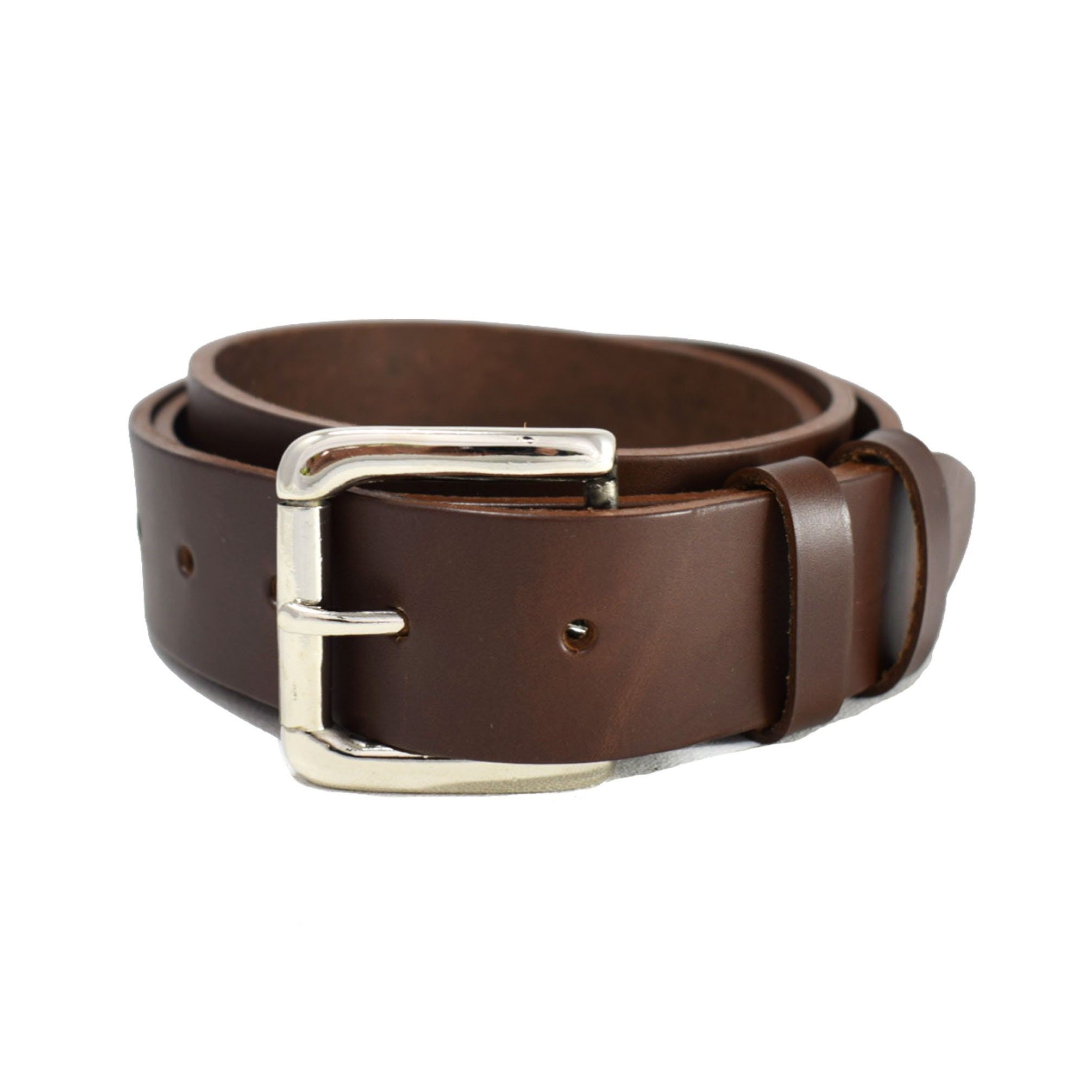 Natural Finish Full Grain Leather Belt with Roller Buckle 1 1//2