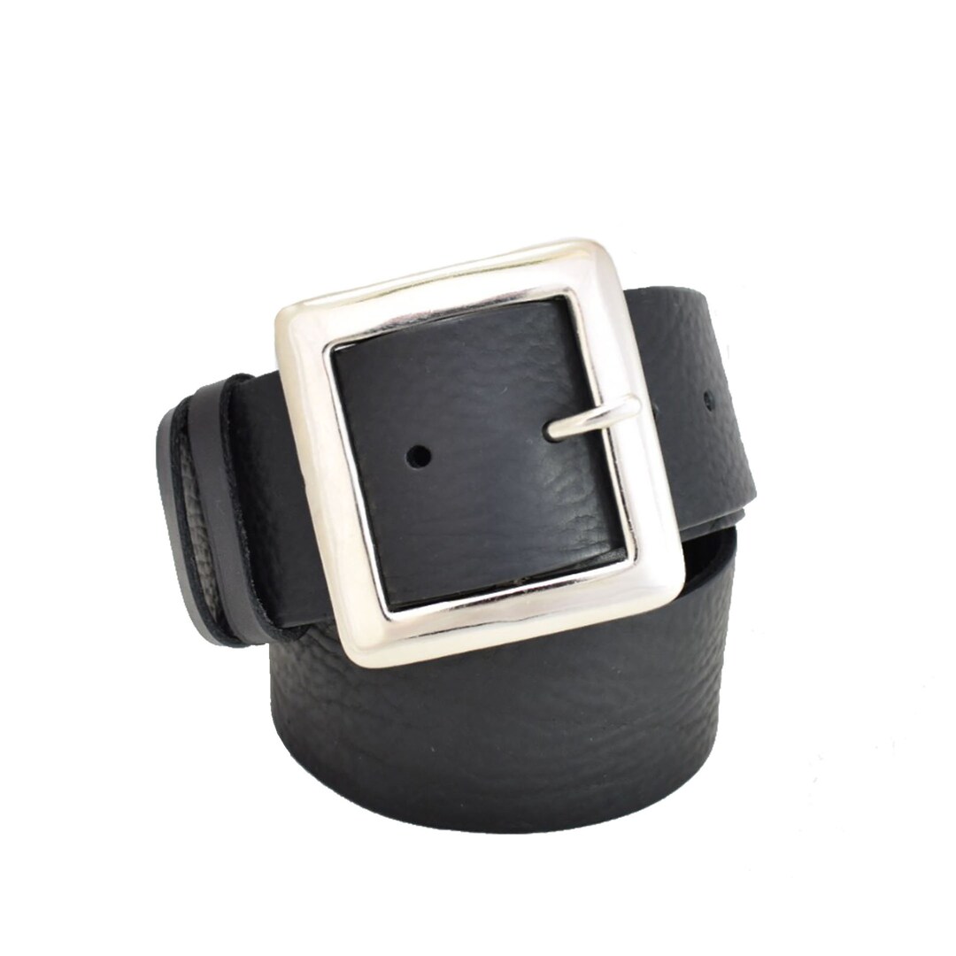 【ARGUE】LONG LETHER BELT/BLACKx silver 2