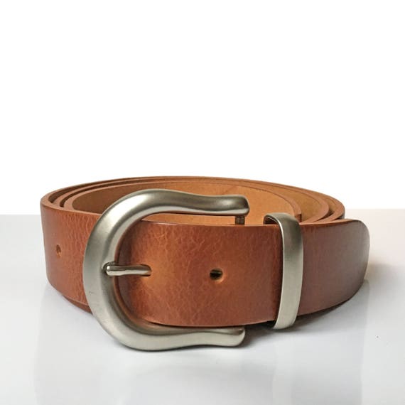 1 1/2 ca 4cm Handmade in UK with Leather Loop Womens or Mens Belt Solid