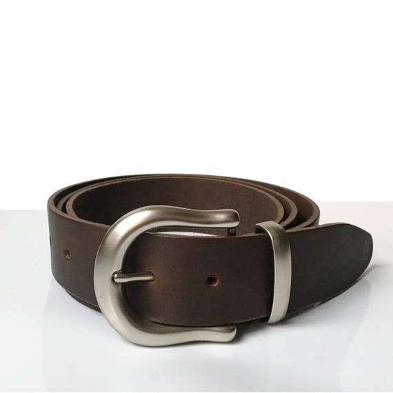 Noir Uni Ceinture en cuir bracelet Snap on aucune Boucle Robe Décontractée Homme Femme