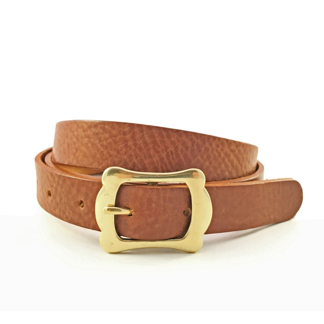 Thin Tan Leather Belt - Women Leather Belt - Beige Leather Belt - Real Leather - Waist Belt - Gift for Her - Women Dress Belt