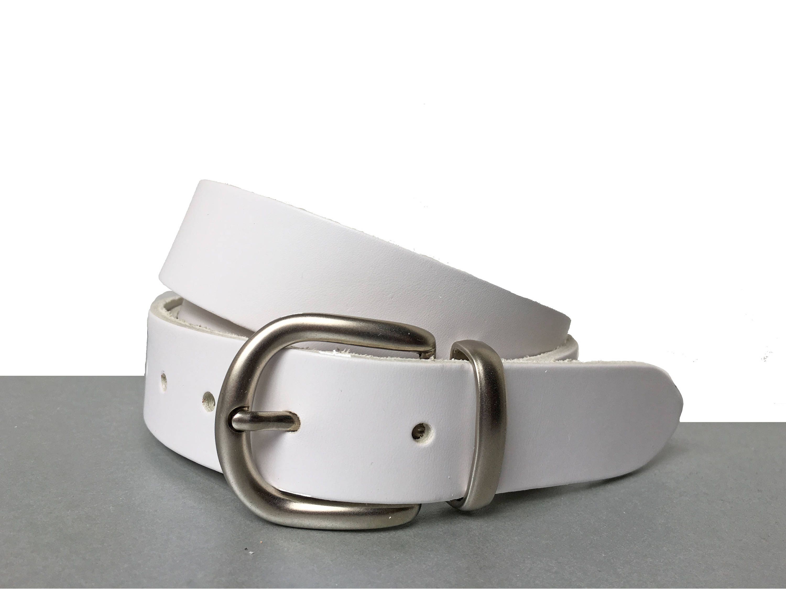 White Leather Belt 1 1/4 Inch Handmade in UK White Man - Etsy UK