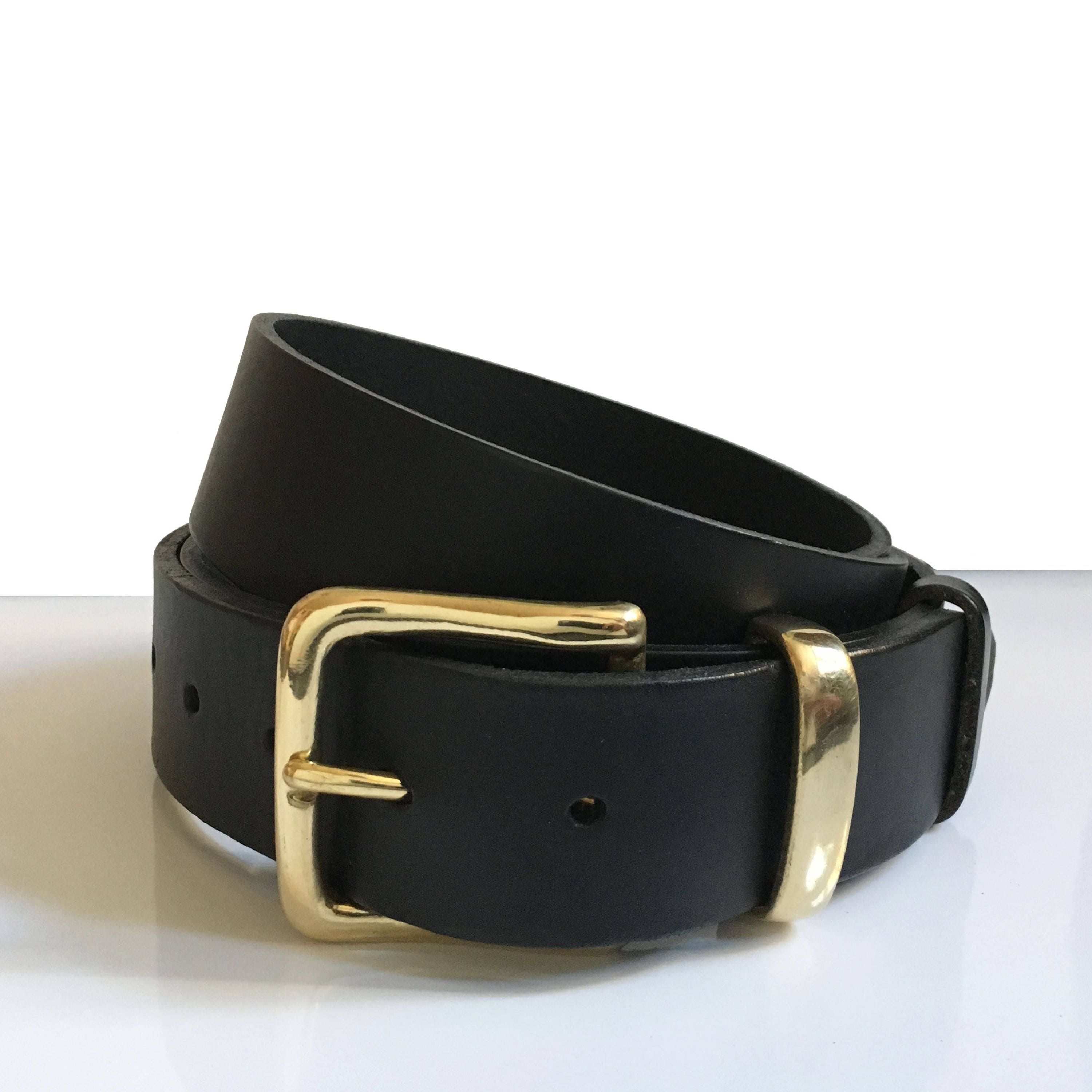 Mens Brass Leather Belt 1.5 Inch Womens 