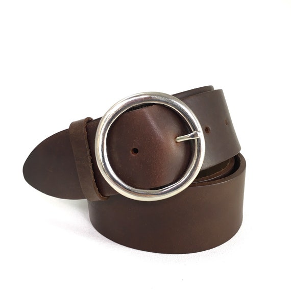 2 Wide Leather Belt Brown Silver Round Buckle Inch - Mens Wide Leather Belt Buckles 2 Wide Leather Belt Brown Silver Round Buckle Inch - Mens Wide Leather Belt Buckles
