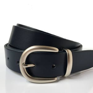 Dark Blue Leather Belt - 1&quot; 1/4 - Handmade UK - Silver Buckle - Men&#39;s Dress Belt - Dark Blue Belt - Real Leather Belt - Narrow Blue Belt
