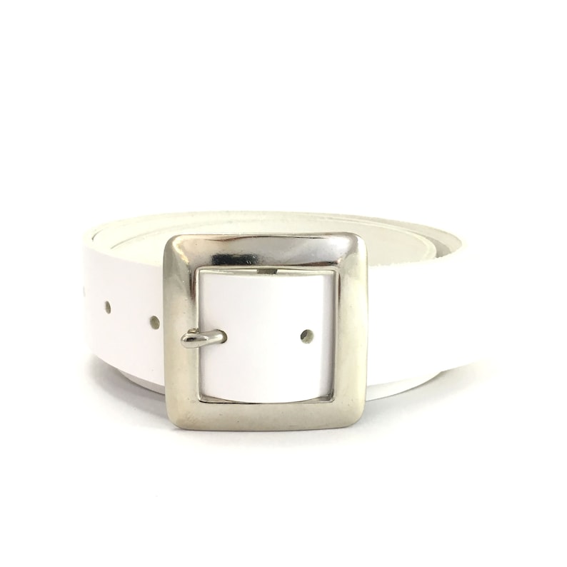 Silver Square Buckle Leather Belts