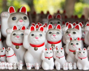Lucky Cat Photo Print, Lucky Cat Wall Art,Japanese Beckoning Cat Photo Print, Neko Art Japan Photo Print, Japan Christmas Gift Xmas Present