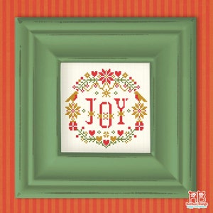 Christmas cross stitch pattern PDF Hand embroidery pattern Embroidery hoop art Joy cross stitch Needlepoint pattern easy cross stitch image 4