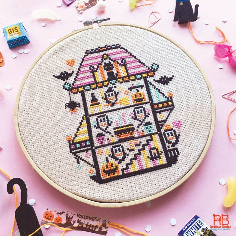 Halloween Cross Stitch Patterns Spooky Cross Stitch Pumpkin Cross ...