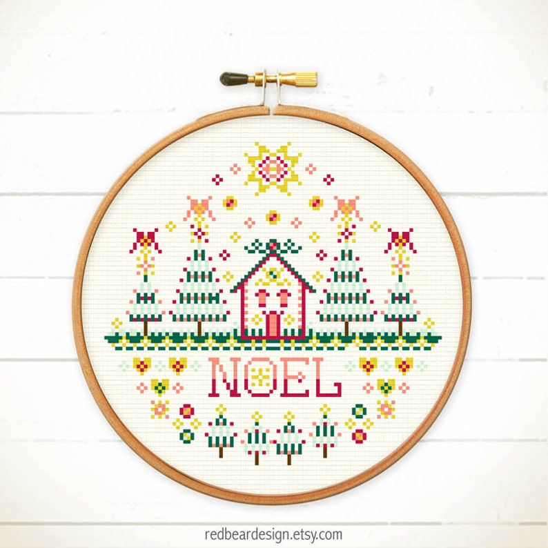 Christmas cross stitch pattern Modern embroidery designs Cross stitch pattern PDF Handmade Wall art Christmas Home Decor Noel Christmas II image 2