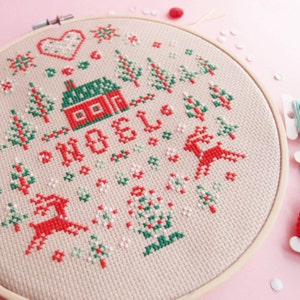 Cross stitch pattern Xmas cross stitch sampler Modern cross stitch Christmas cross stitch Christmas decoration diy Christmas ideas for woman image 2