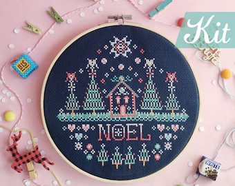 Julkorsstygnskit, Noel Christmas II, Moderna korsstygnskit, julkorsstygnsprov, julkorsstygn, julklapp