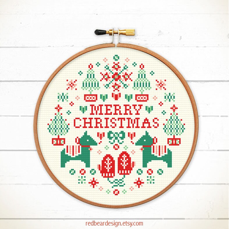 Christmas Cross Stitch Modern Christmas Embroidery Designs Xmas ...
