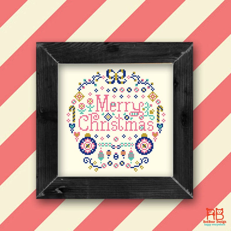 Christmas cross stitch pattern , Christmas embroidery pattern , Modern cross stitch, punto de cruz, Christmas needlepoint Sweet Christmas image 7