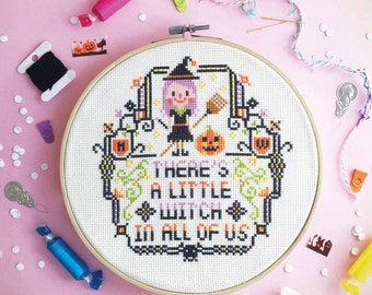 Halloween cross stitch patterns. Halloween Embroidery pattern. Halloween Embroidery Design. Witch cross stitch. point de croix. Needlepoint