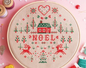 Korsstygnsmönster Julkorsstygnsprov Modernt korsstygn Julkorsstygn Juldekoration gör-det-själv Julidéer för kvinnor